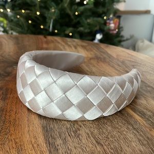 Loeffler Randall Everly Cream Puffy Woven Headband NEW never used